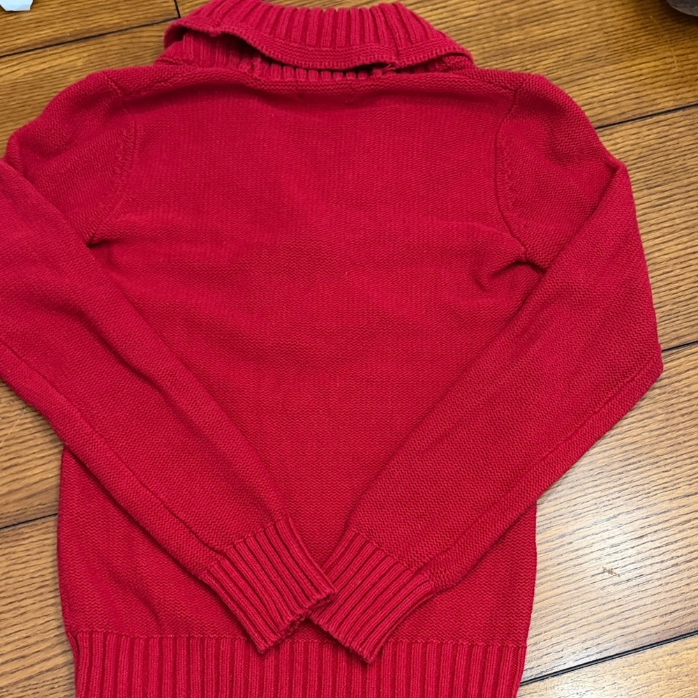 Ralph Lauren Red Shawl Collar Sweater - Picture 4 of 5